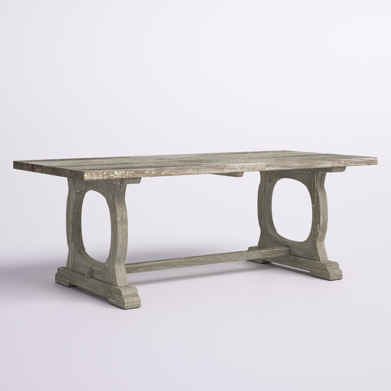 Mistana™ Domenic 84'' Pine Solid Wood Trestle Dining Table & Reviews